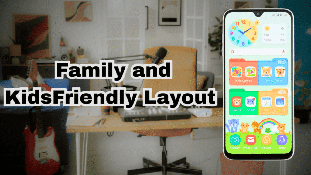Smartphone interface with family-friendly apps