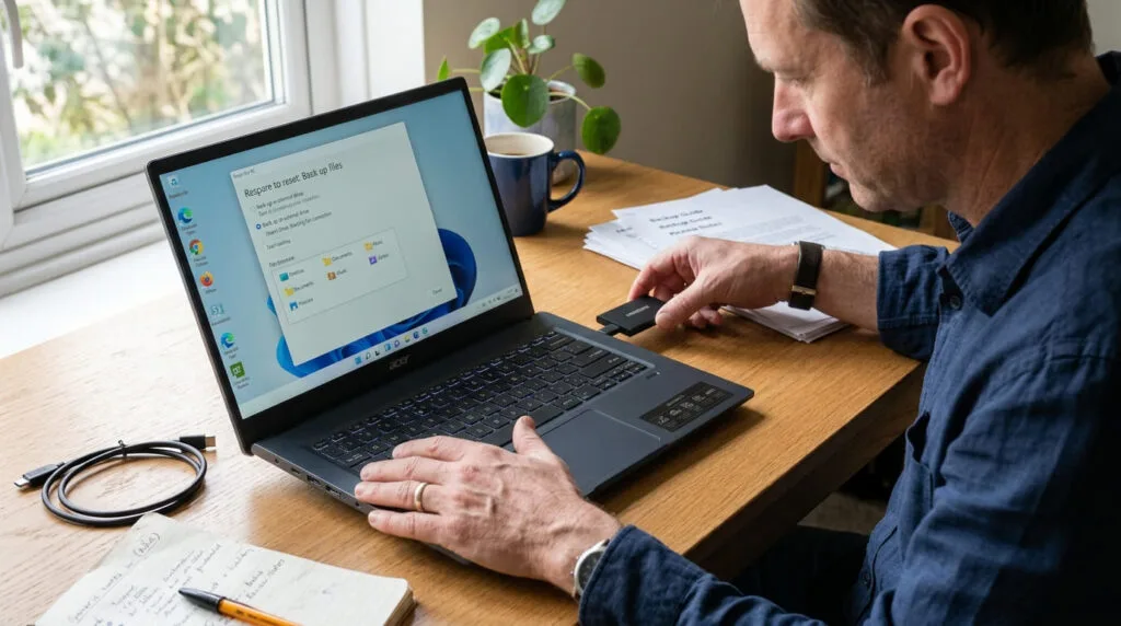 Reviewer_resetting_Acer_laptop